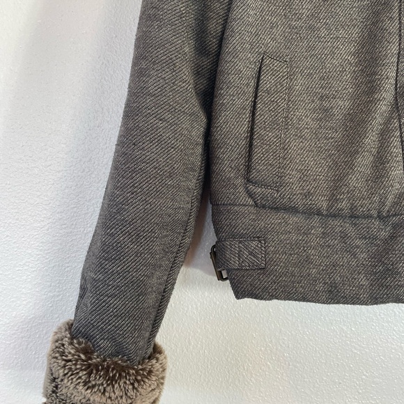 Vans Faux Fur Trim Bomber Jacket Women Sz Medium Full Zip Brown/Gray Lined - Picture 9 of 12